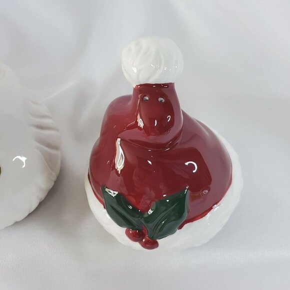 VTG Mother Brown's Santa And Hat Salt & Pepper Shakers Ceramic 1999 Christmas - Picture 6 of 11